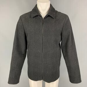 CALVIN KLEIN COLLECTION Size 38 Charcoal Black Textured Wool / Cashmere Jacket